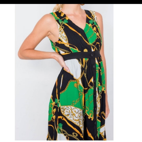 Cinched Waist Sleeveless Midi Dress - Picture 3 of 4